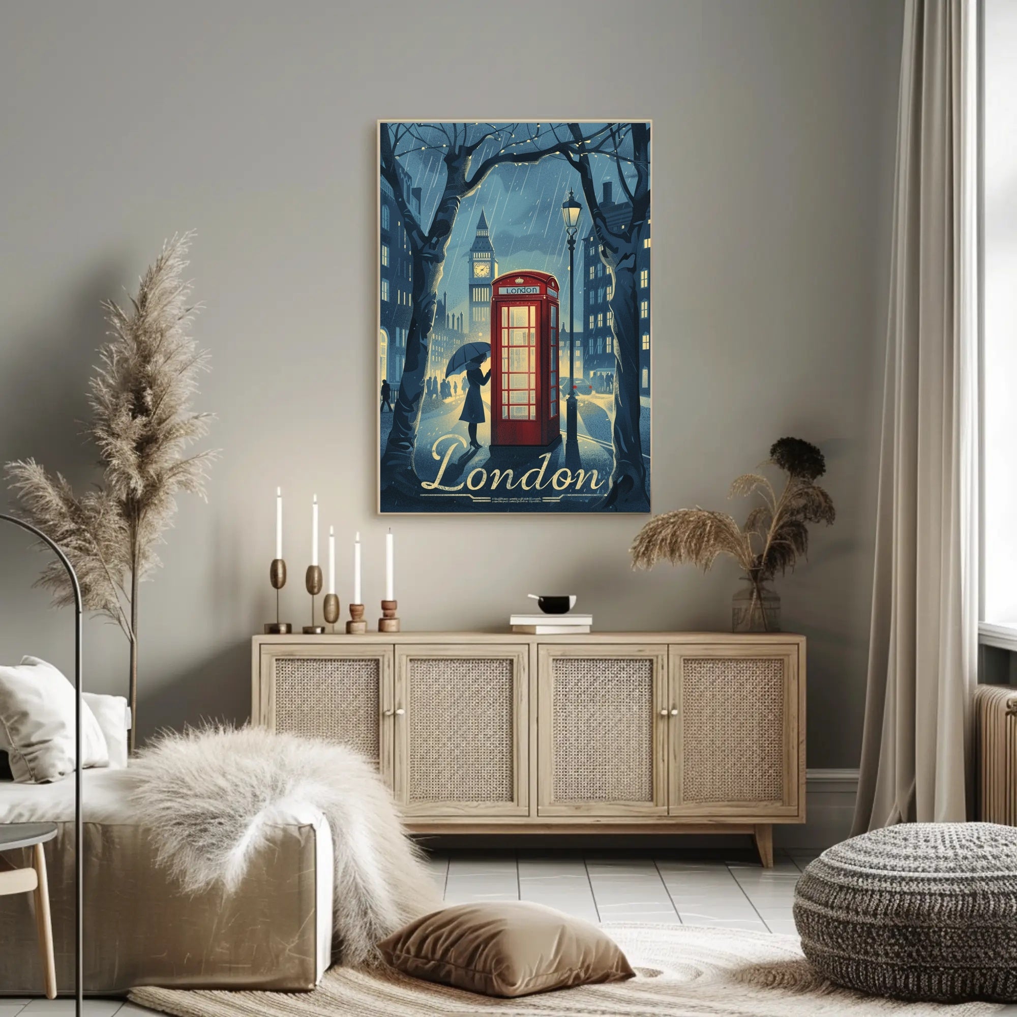 Timeless London Rainy Day Urban or Cityscape Poster PosterGoat