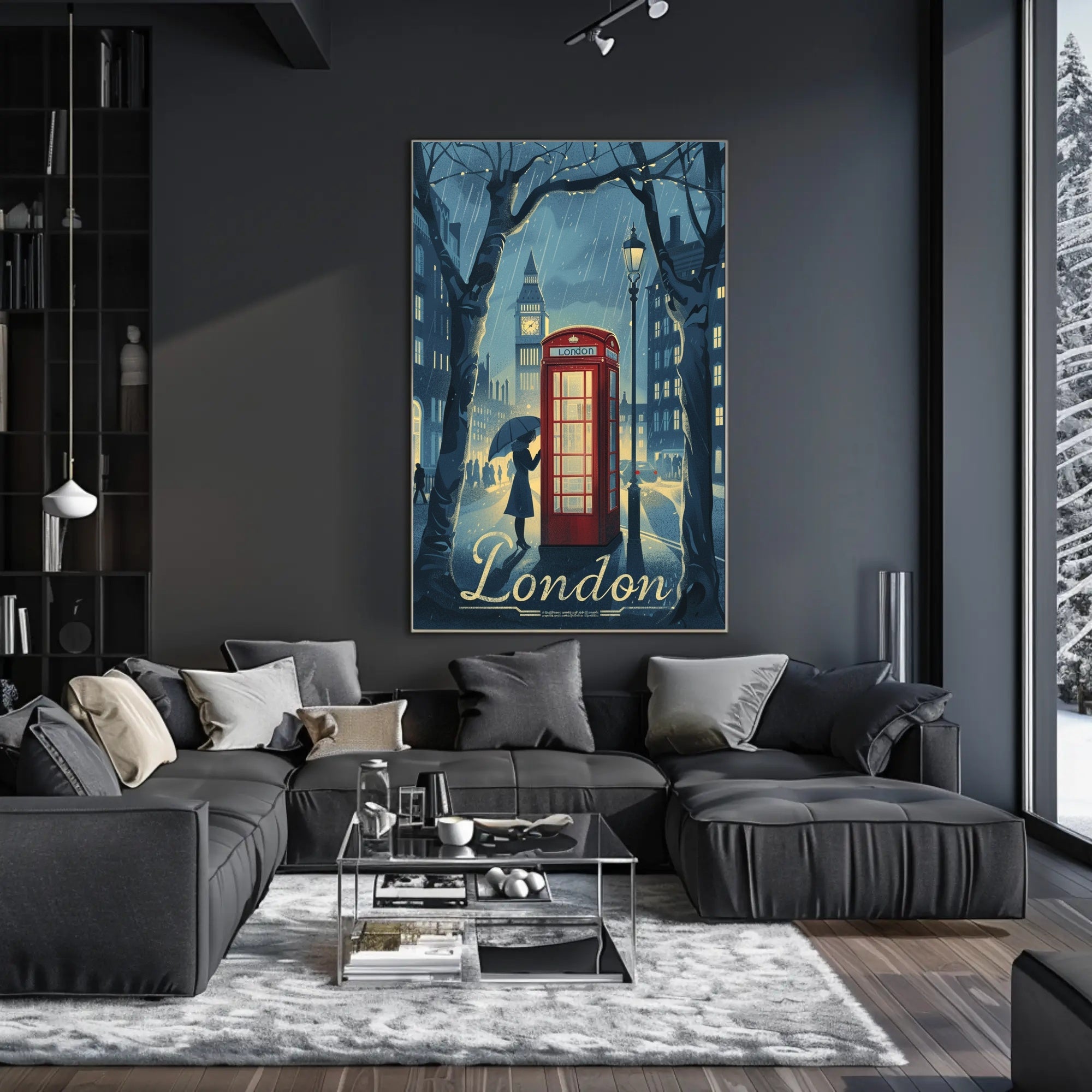 Timeless London Rainy Day Urban or Cityscape Poster PosterGoat