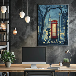 Timeless London Rainy Day Urban or Cityscape Poster PosterGoat