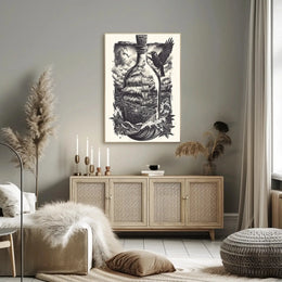 Timeless Nautical Ship in Bottle Artistic Poster PosterGoat