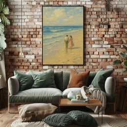 Timeless Romance on the Beach Artistic Poster PosterGoat