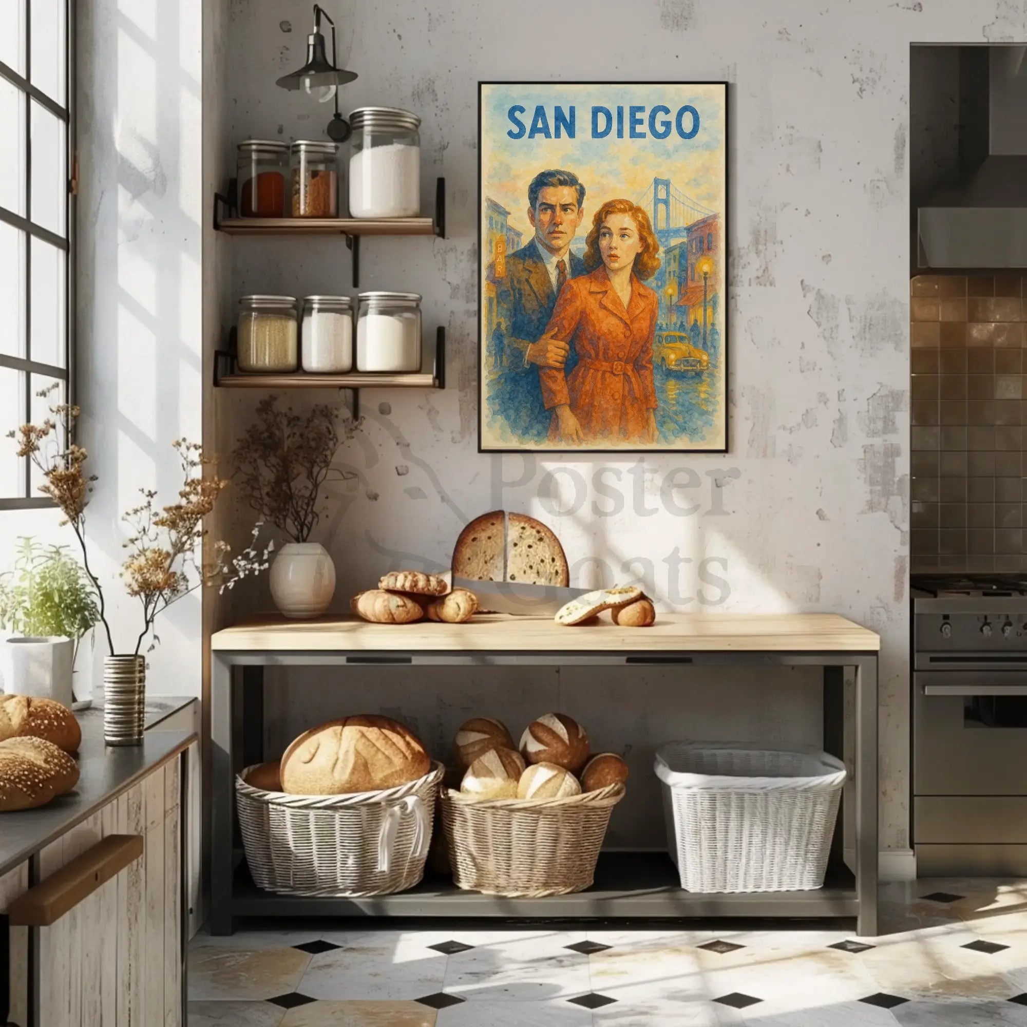 Timeless San Diego Noir: A Vintage Charm Travel Poster PosterGoat