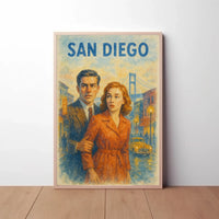 Timeless San Diego Noir: A Vintage Charm Travel Poster PosterGoat