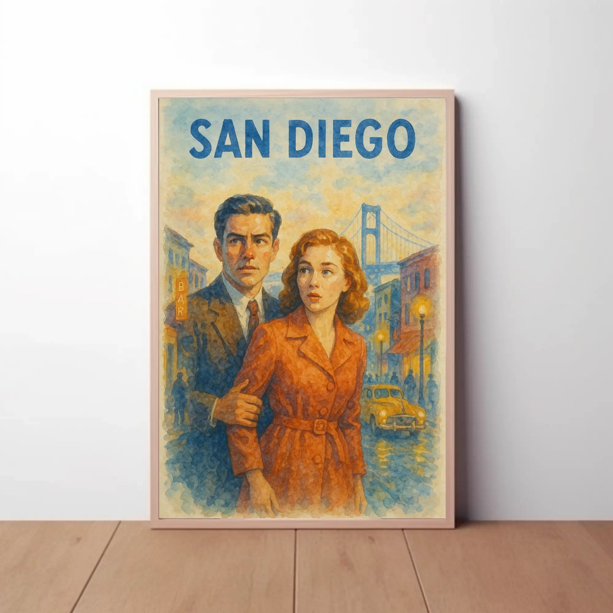 Timeless San Diego Noir: A Vintage Charm Travel Poster PosterGoat