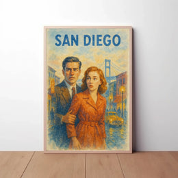 Timeless San Diego Noir: A Vintage Charm Travel Poster PosterGoat