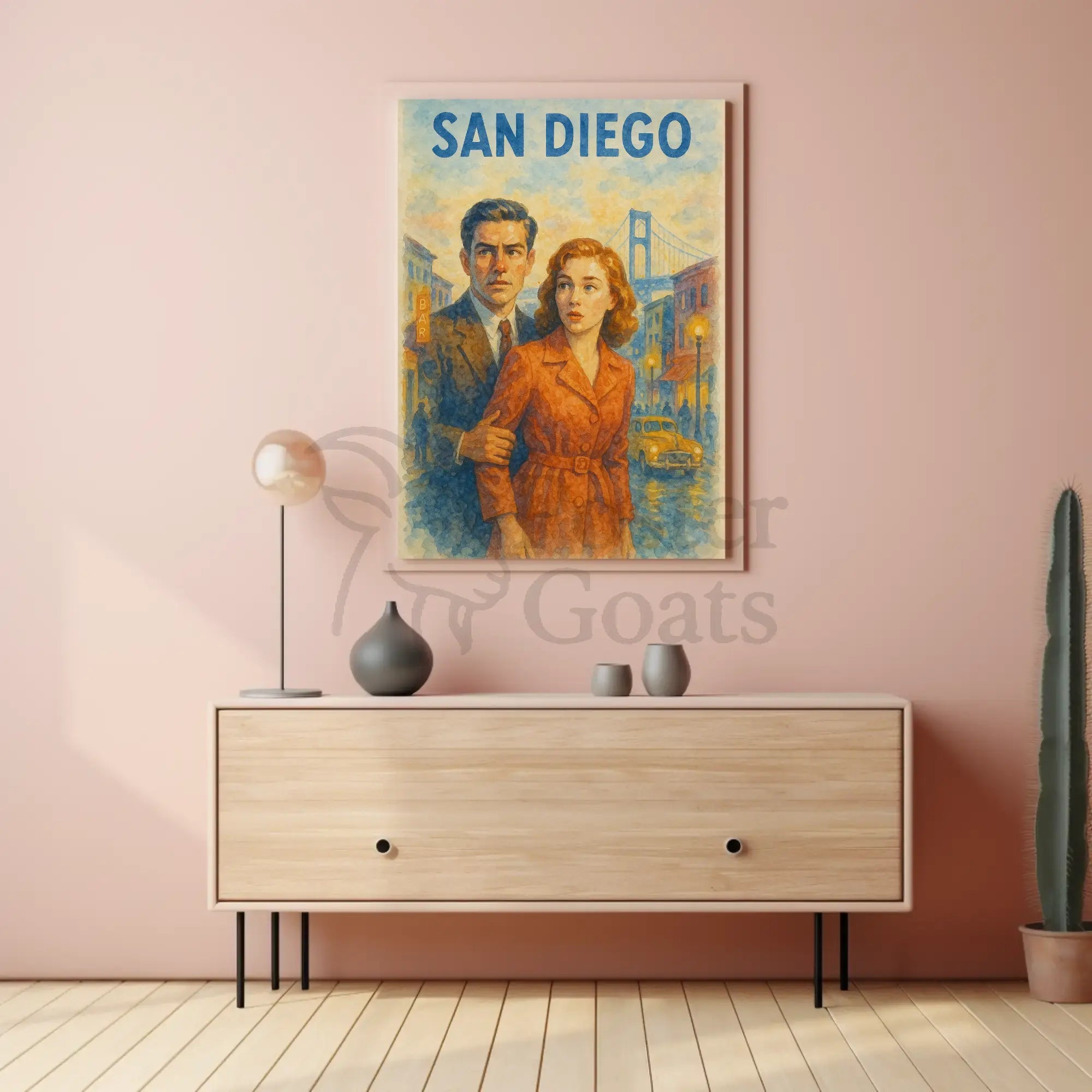 Timeless San Diego Noir: A Vintage Charm Travel Poster PosterGoat