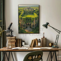 Timeless Serenity in Nature Reclaimed Ruins Cultural Poster PosterGoat