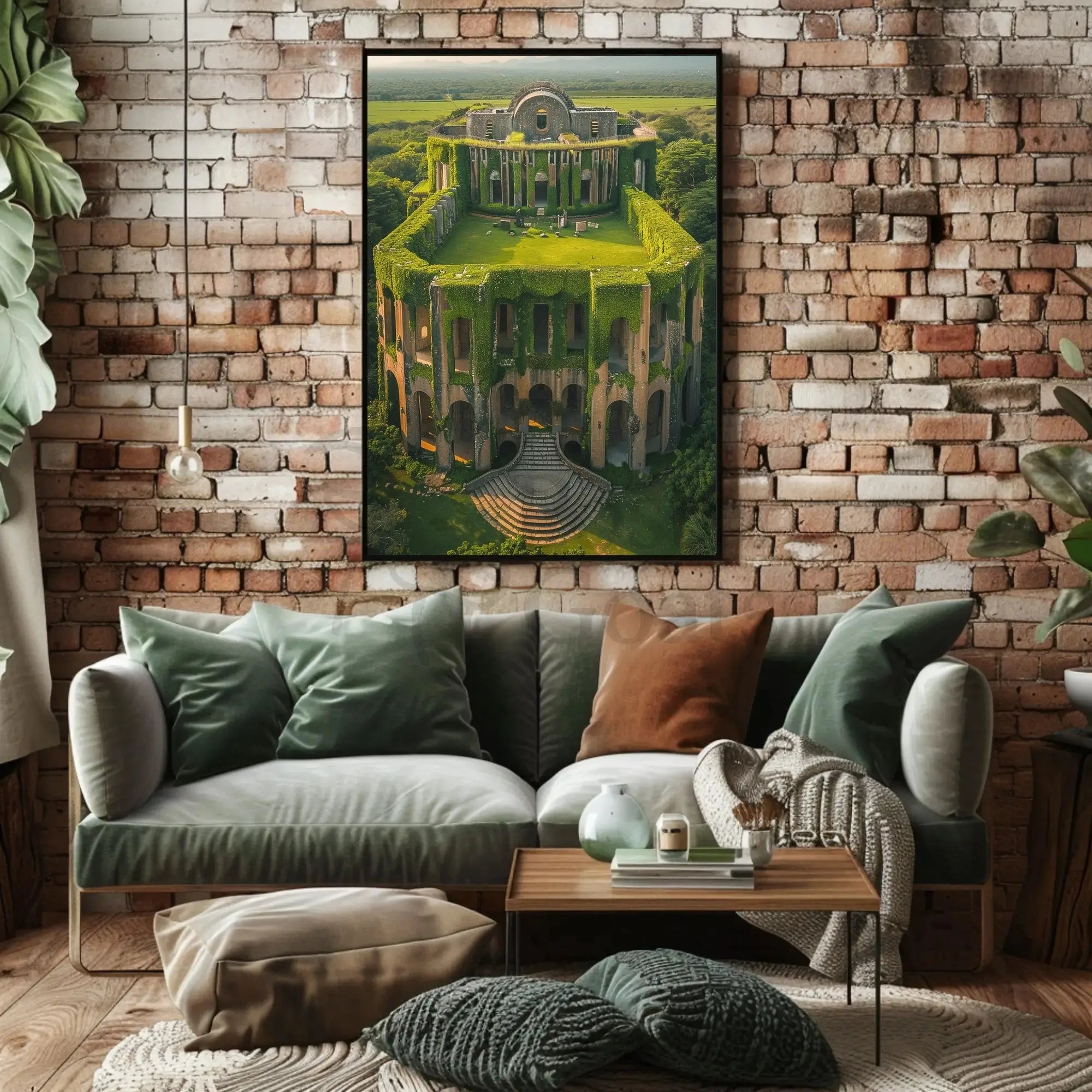 Timeless Serenity in Nature Reclaimed Ruins Cultural Poster PosterGoat
