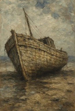 Timeless Shipwreck Impressionistic Artistic Poster PosterGoat