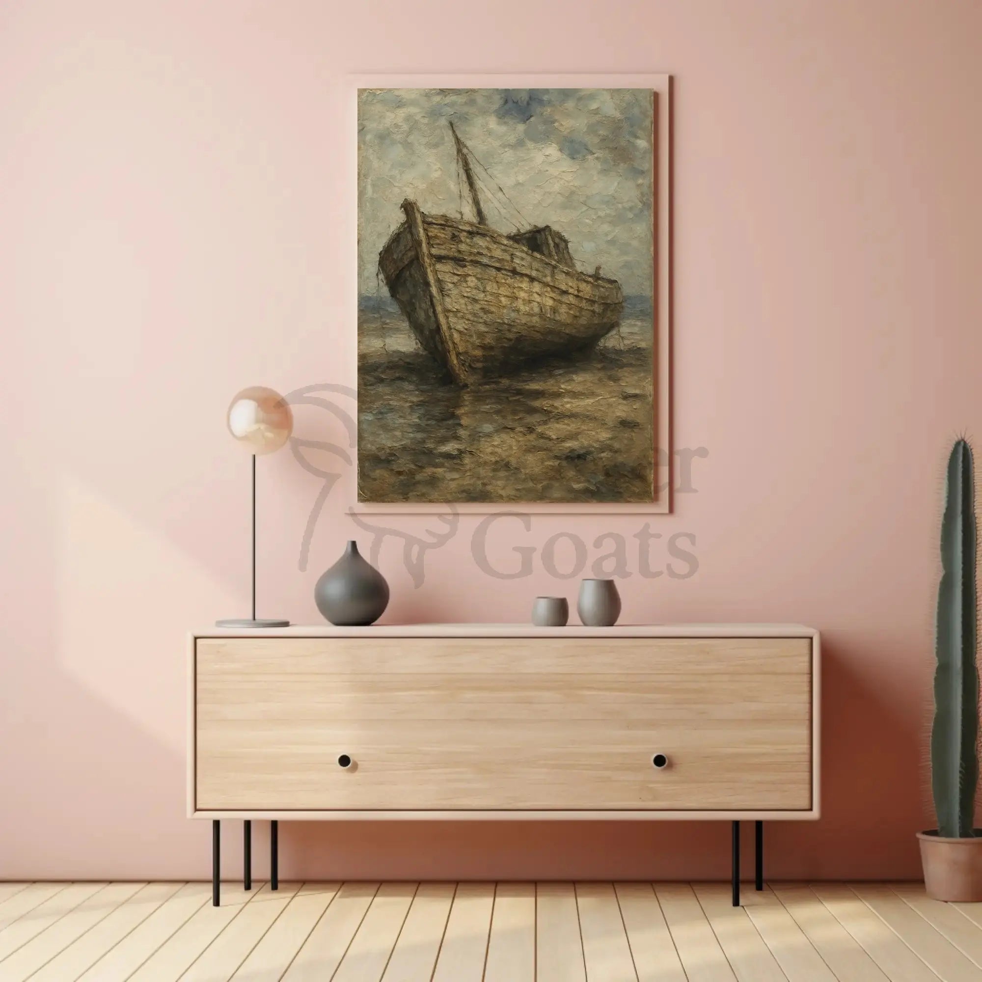 Timeless Shipwreck Impressionistic Artistic Poster PosterGoat