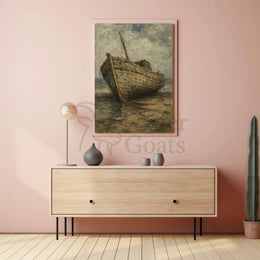 Timeless Shipwreck Impressionistic Artistic Poster PosterGoat