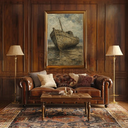 Timeless Shipwreck Impressionistic Artistic Poster PosterGoat