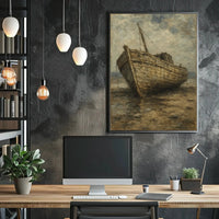 Timeless Shipwreck Impressionistic Artistic Poster PosterGoat