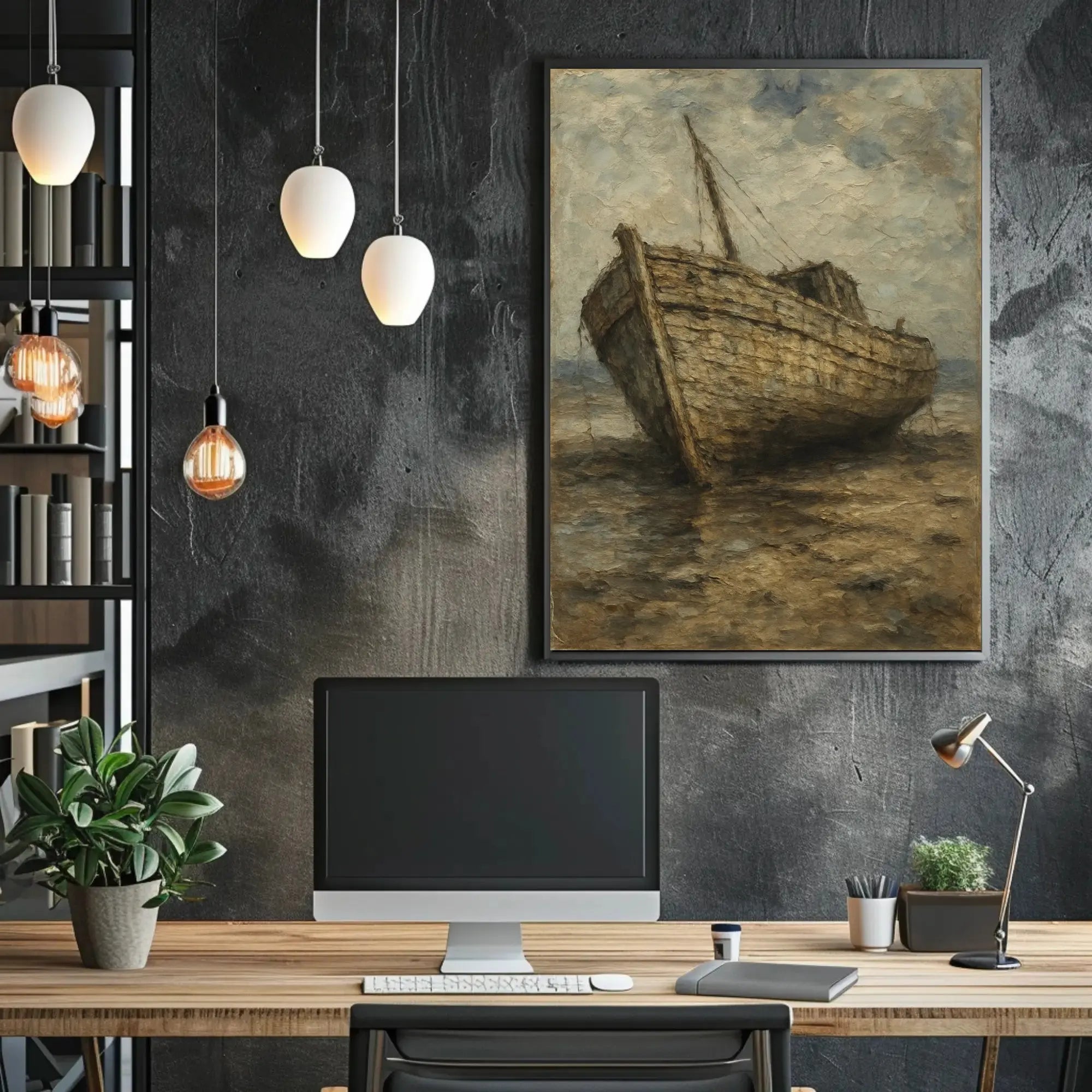 Timeless Shipwreck Impressionistic Artistic Poster PosterGoat