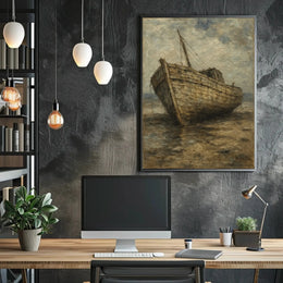 Timeless Shipwreck Impressionistic Artistic Poster PosterGoat