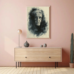 Timeless Wisdom Portrait Charcoal Drawing Art Poster PosterGoat