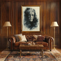 Timeless Wisdom Portrait Charcoal Drawing Art Poster PosterGoat