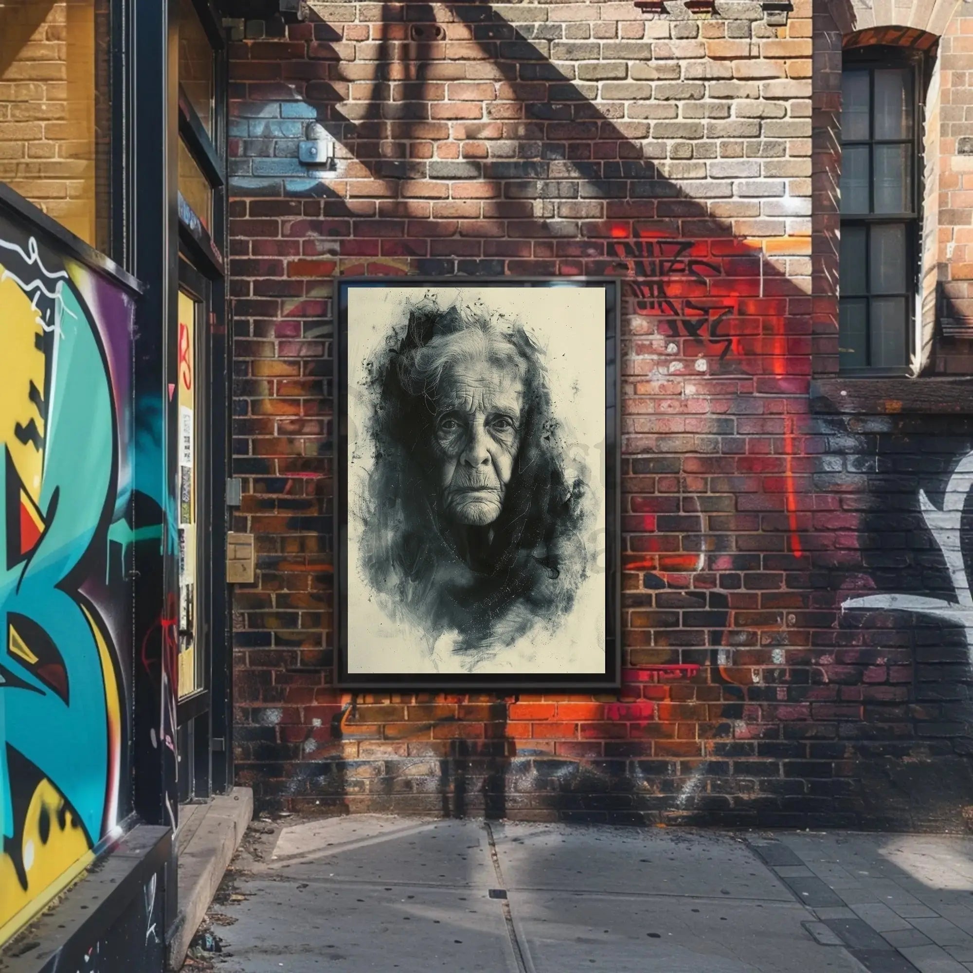 Timeless Wisdom Portrait Charcoal Drawing Art Poster PosterGoat
