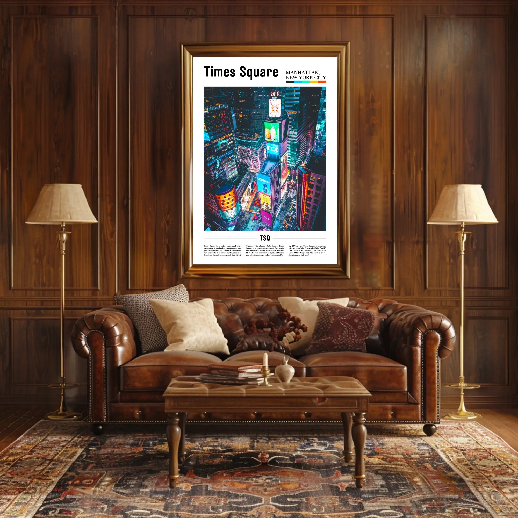 Times Square NYC Manhattan Travel Poster PosterGoat