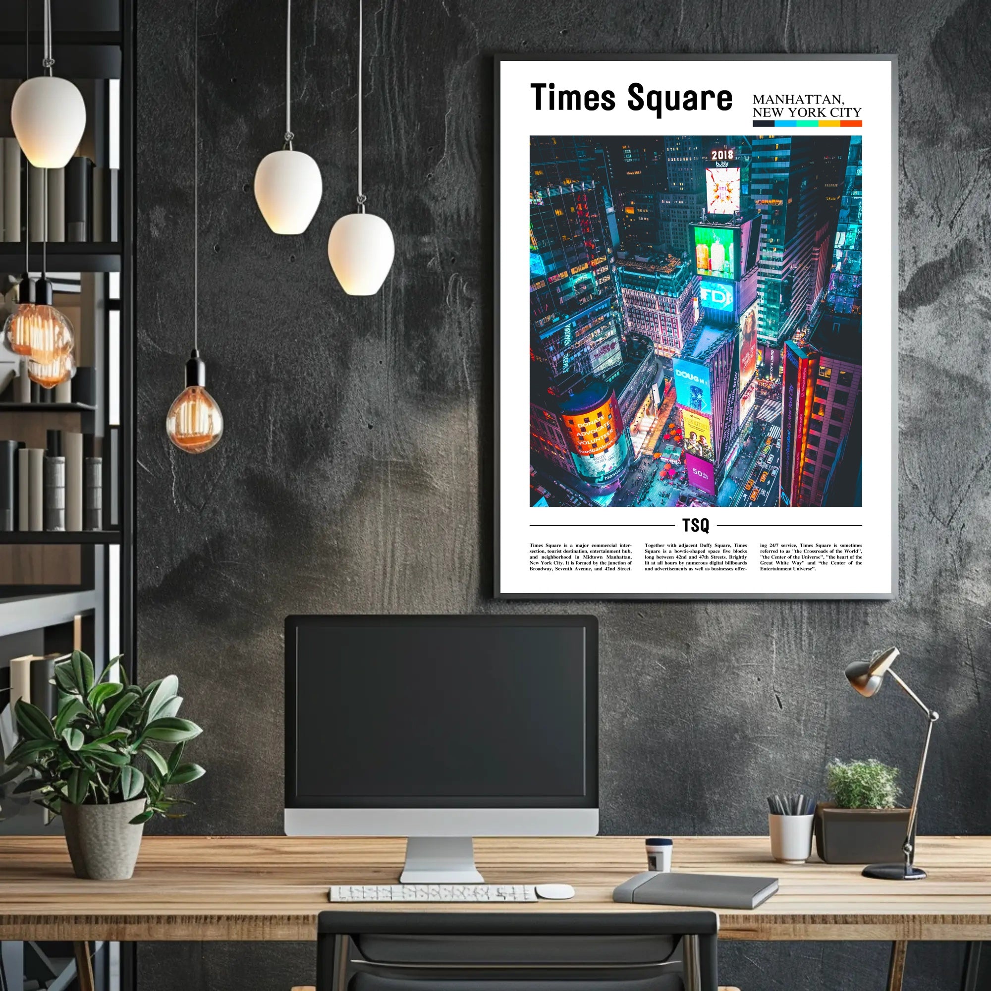 Times Square NYC Manhattan Travel Poster PosterGoat