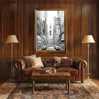 Times Square Urban Vibes Monochrome Artistic Poster PosterGoat
