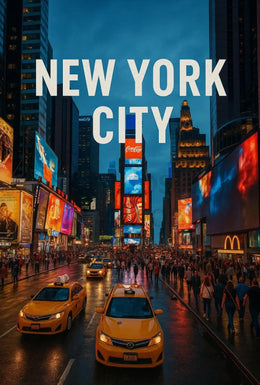 Times Square Vivid Nightscape Travel Poster PosterGoat