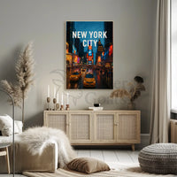 Times Square Vivid Nightscape Travel Poster PosterGoat