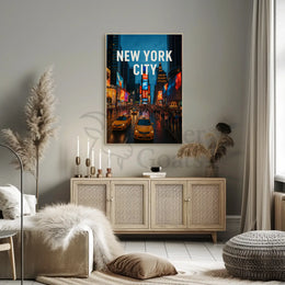 Times Square Vivid Nightscape Travel Poster PosterGoat