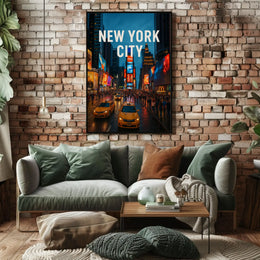 Times Square Vivid Nightscape Travel Poster PosterGoat