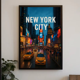 Times Square Vivid Nightscape Travel Poster PosterGoat