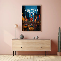 Times Square Vivid Nightscape Travel Poster PosterGoat
