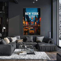 Times Square Vivid Nightscape Travel Poster PosterGoat