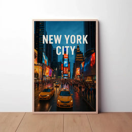 Times Square Vivid Nightscape Travel Poster PosterGoat