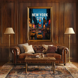 Times Square Vivid Nightscape Travel Poster PosterGoat