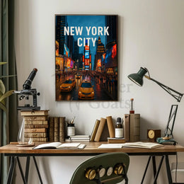 Times Square Vivid Nightscape Travel Poster PosterGoat