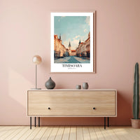 Timisoara Cityscape Modern Art Urban or Cityscape Poster PosterGoat