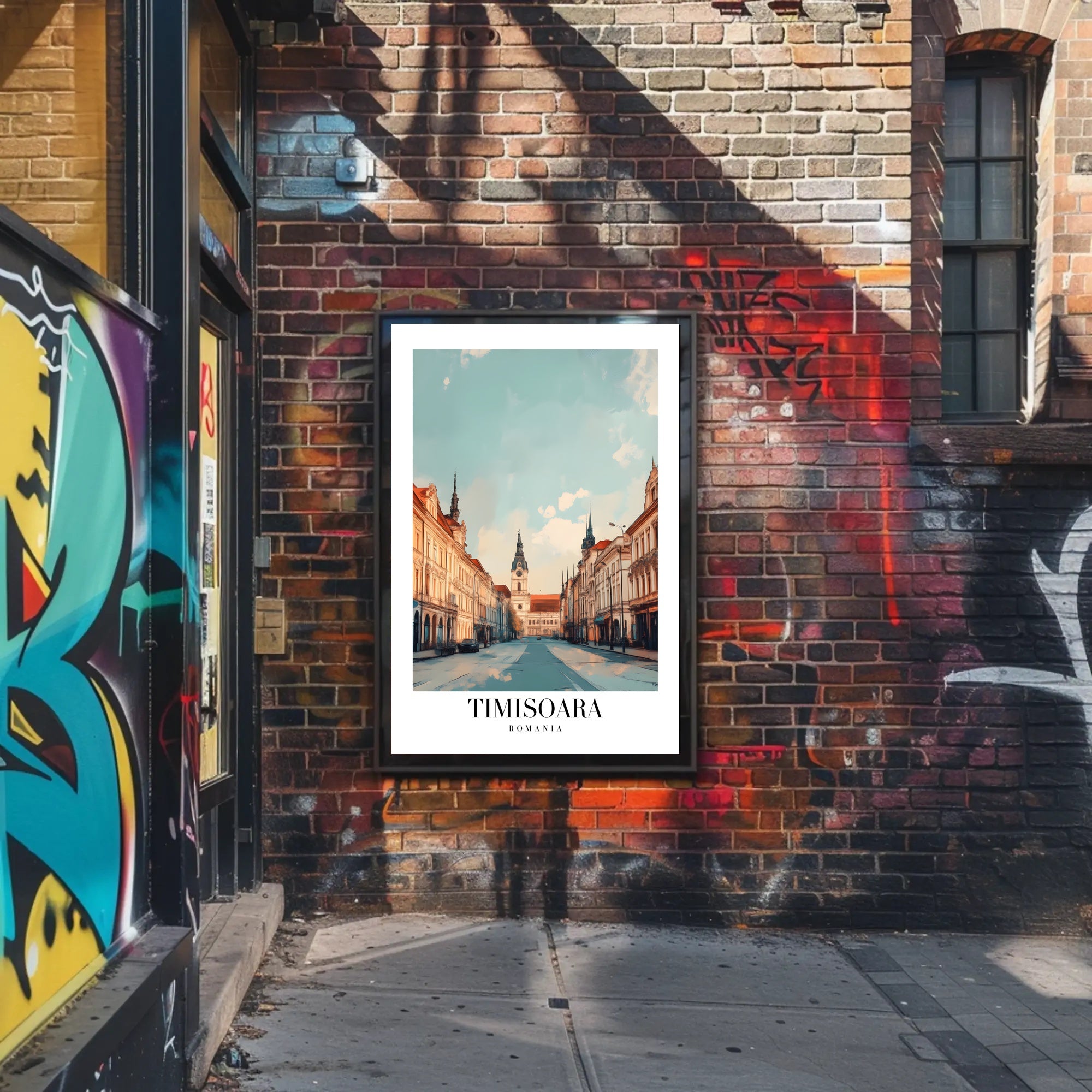 Timisoara Cityscape Modern Art Urban or Cityscape Poster PosterGoat