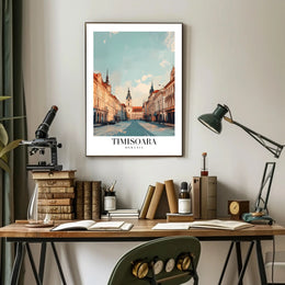 Timisoara Cityscape Modern Art Urban or Cityscape Poster PosterGoat
