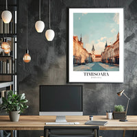 Timisoara Cityscape Modern Art Urban or Cityscape Poster PosterGoat