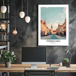 Timisoara Cityscape Modern Art Urban or Cityscape Poster PosterGoat