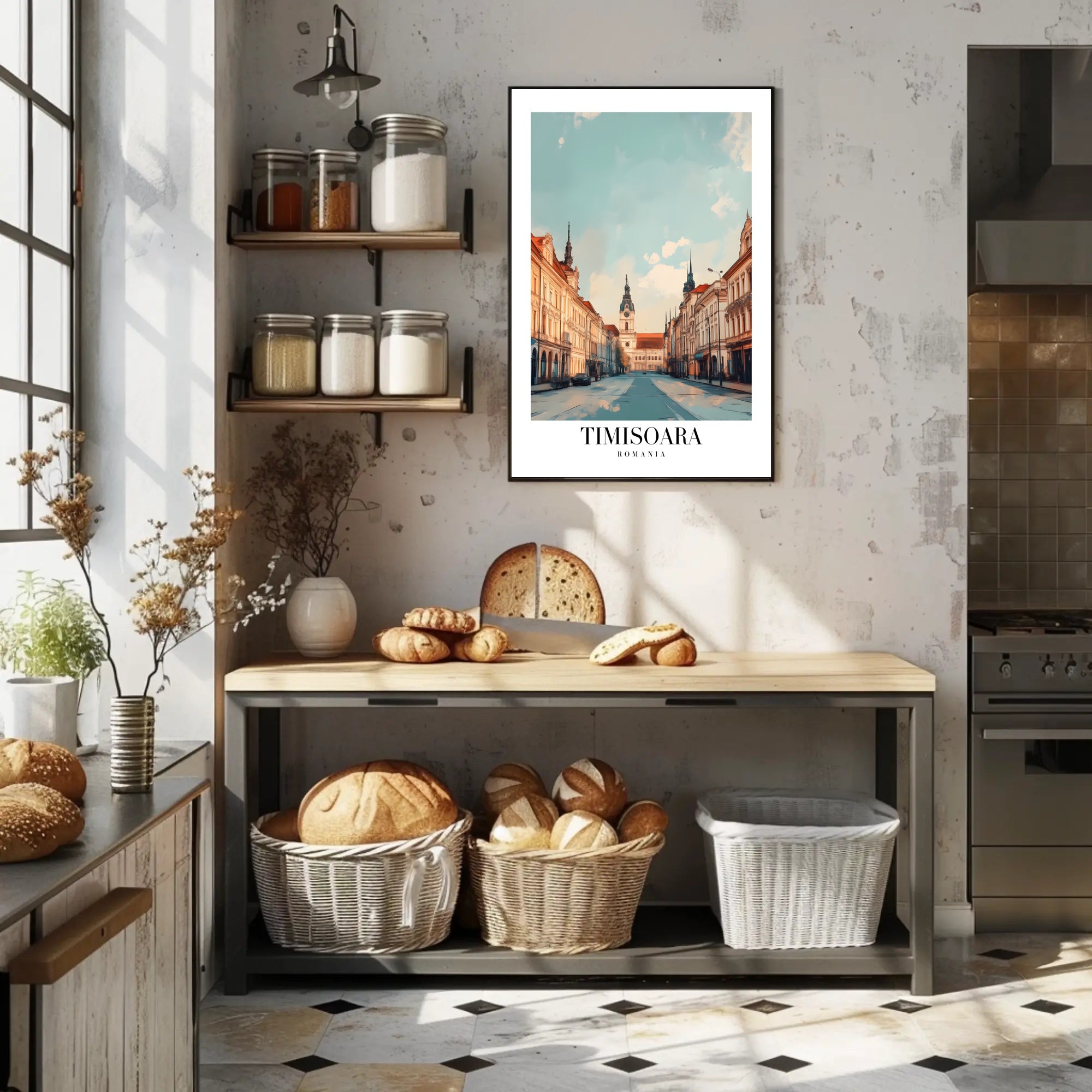 Timisoara Cityscape Modern Art Urban or Cityscape Poster PosterGoat