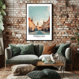 Timisoara Cityscape Modern Art Urban or Cityscape Poster PosterGoat