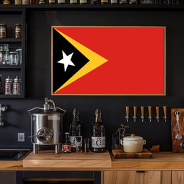 Timor-Leste National Flag Bold Patriotic Country Flag Poster PosterGoat