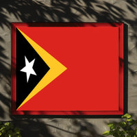 Timor-Leste National Flag Bold Patriotic Country Flag Poster PosterGoat