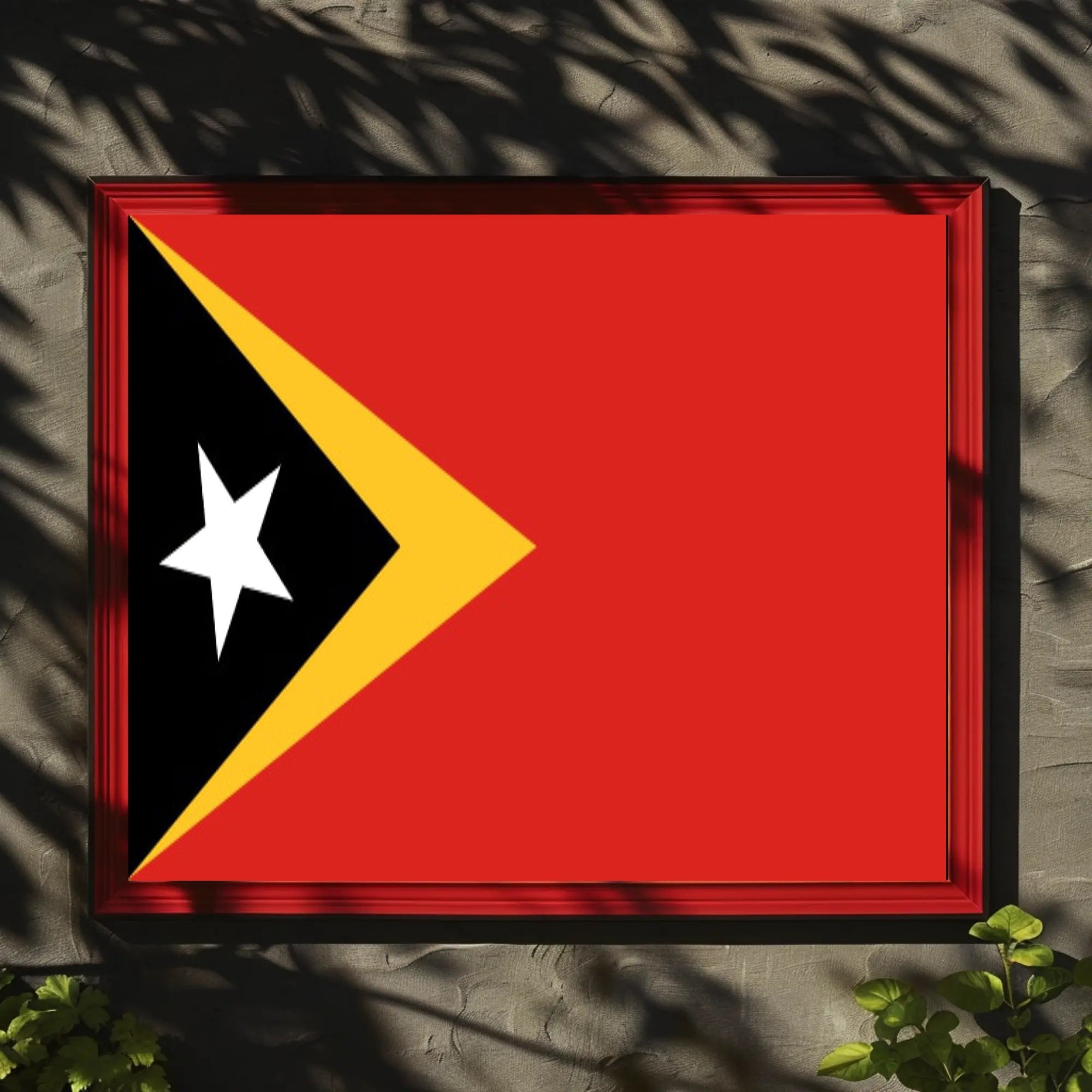 Timor-Leste National Flag Bold Patriotic Country Flag Poster PosterGoat