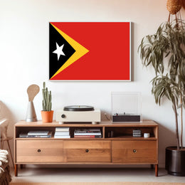 Timor-Leste National Flag Bold Patriotic Country Flag Poster PosterGoat