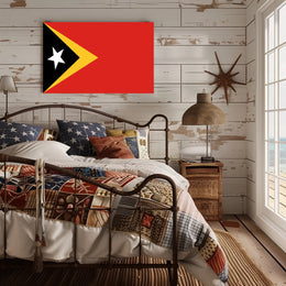 Timor-Leste National Flag Bold Patriotic Country Flag Poster PosterGoat