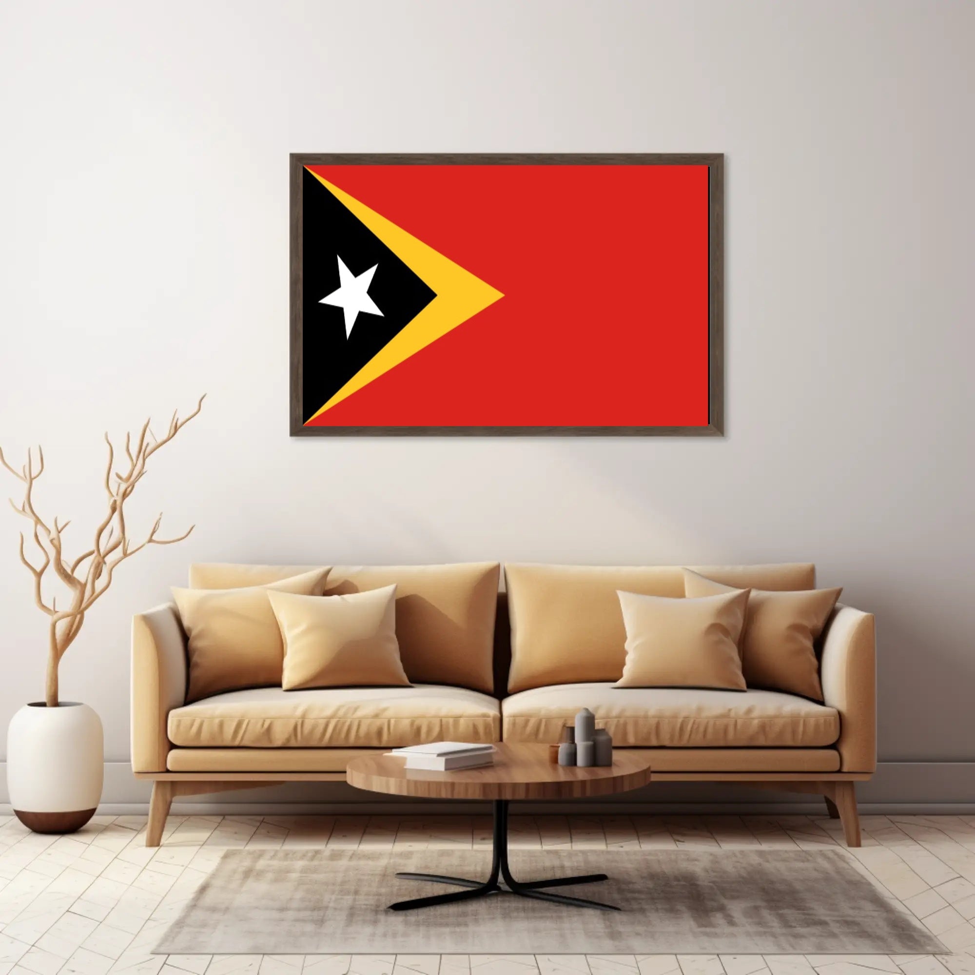 Timor-Leste National Flag Bold Patriotic Country Flag Poster PosterGoat