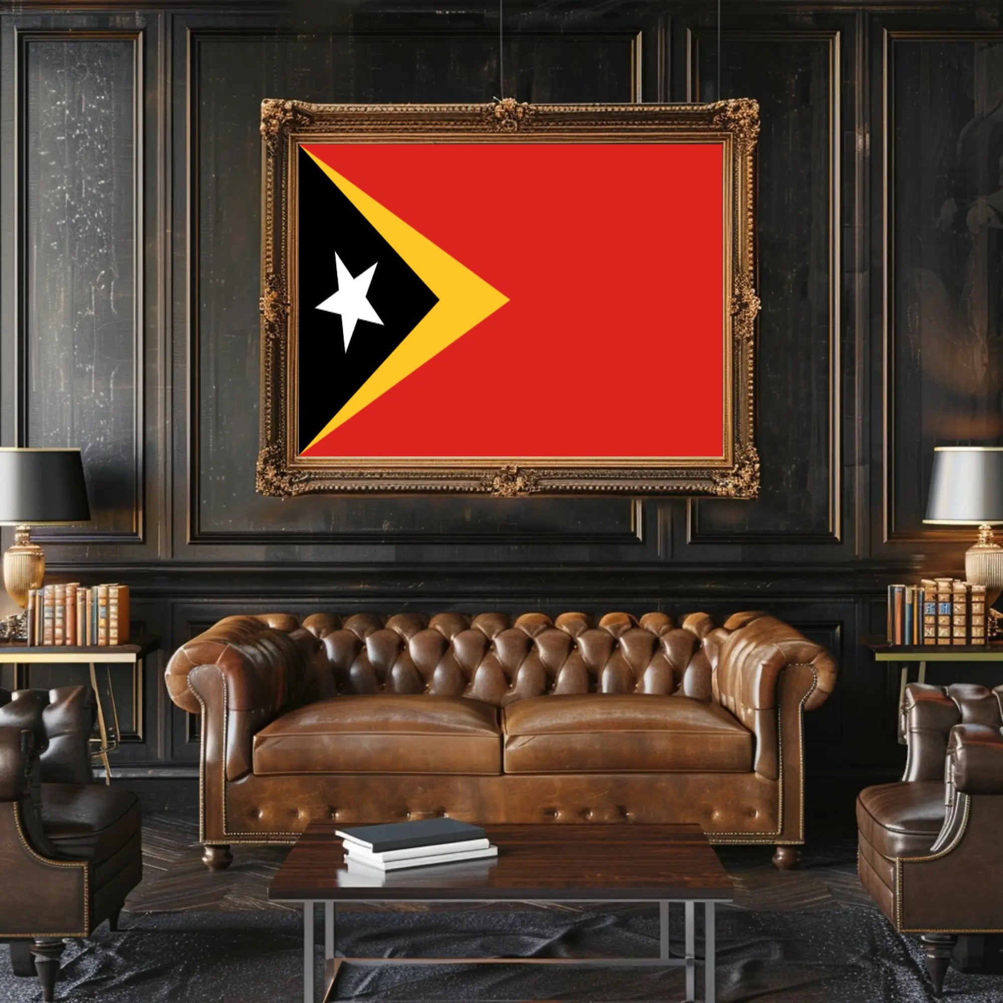 Timor-Leste National Flag Bold Patriotic Country Flag Poster PosterGoat
