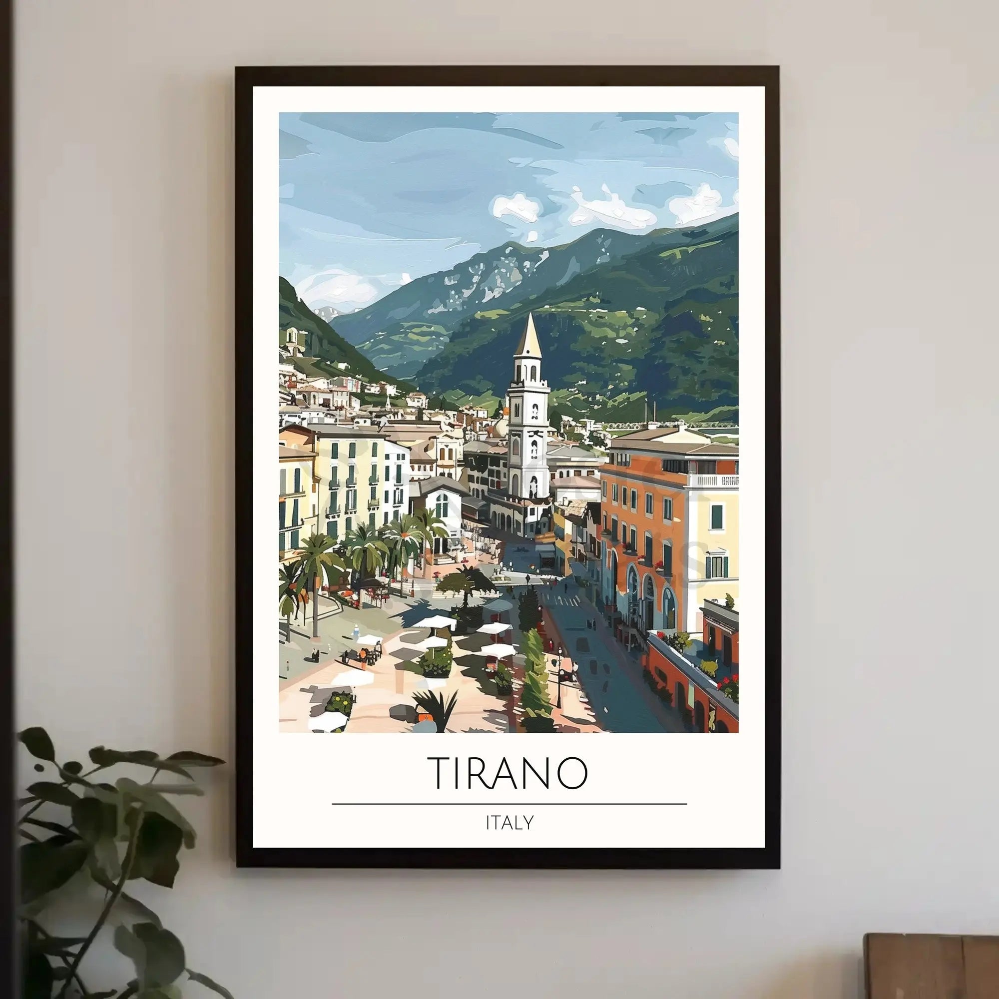 Tirano Town Travel Poster Depicting Italian Culture and Scenery PosterGoat